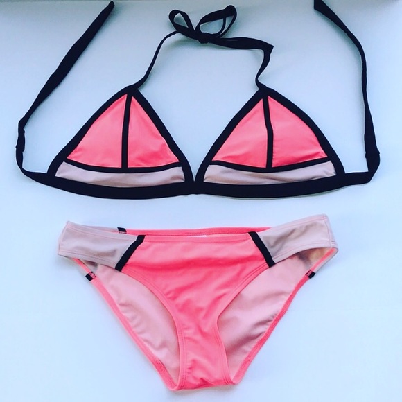 Xhilaration Other - Bikini Swimsuit Swimwear Neon Pink Black Target